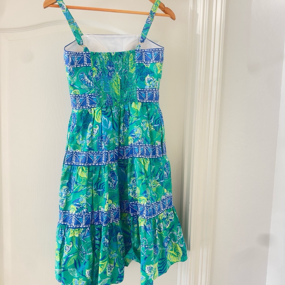 NWT Lilly Pulitzer Sz 00 Cassidy Dress Botanical Green - Picture 3 of 7
